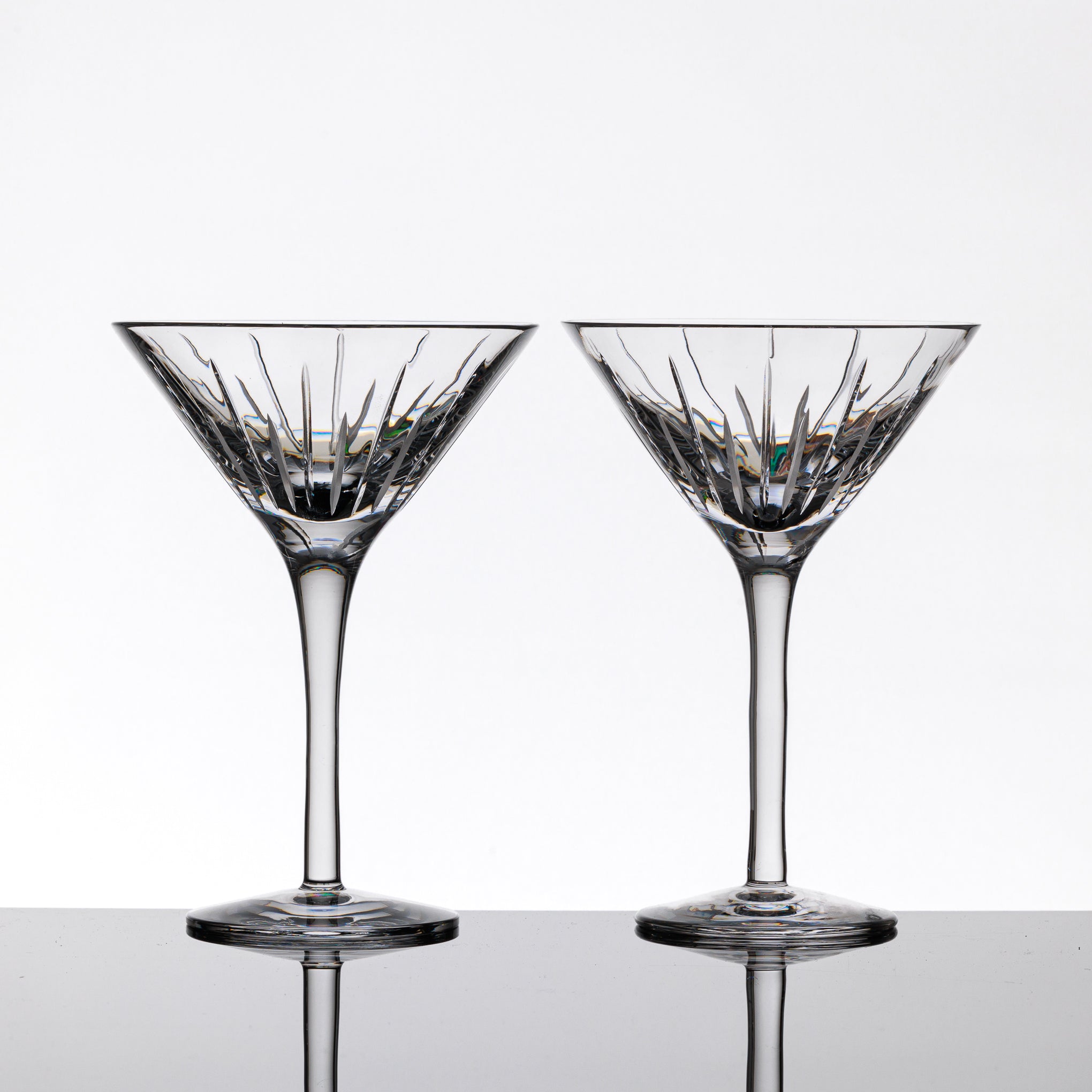 Clear and Grey - Pair of Martini Glasses (The Outlet)