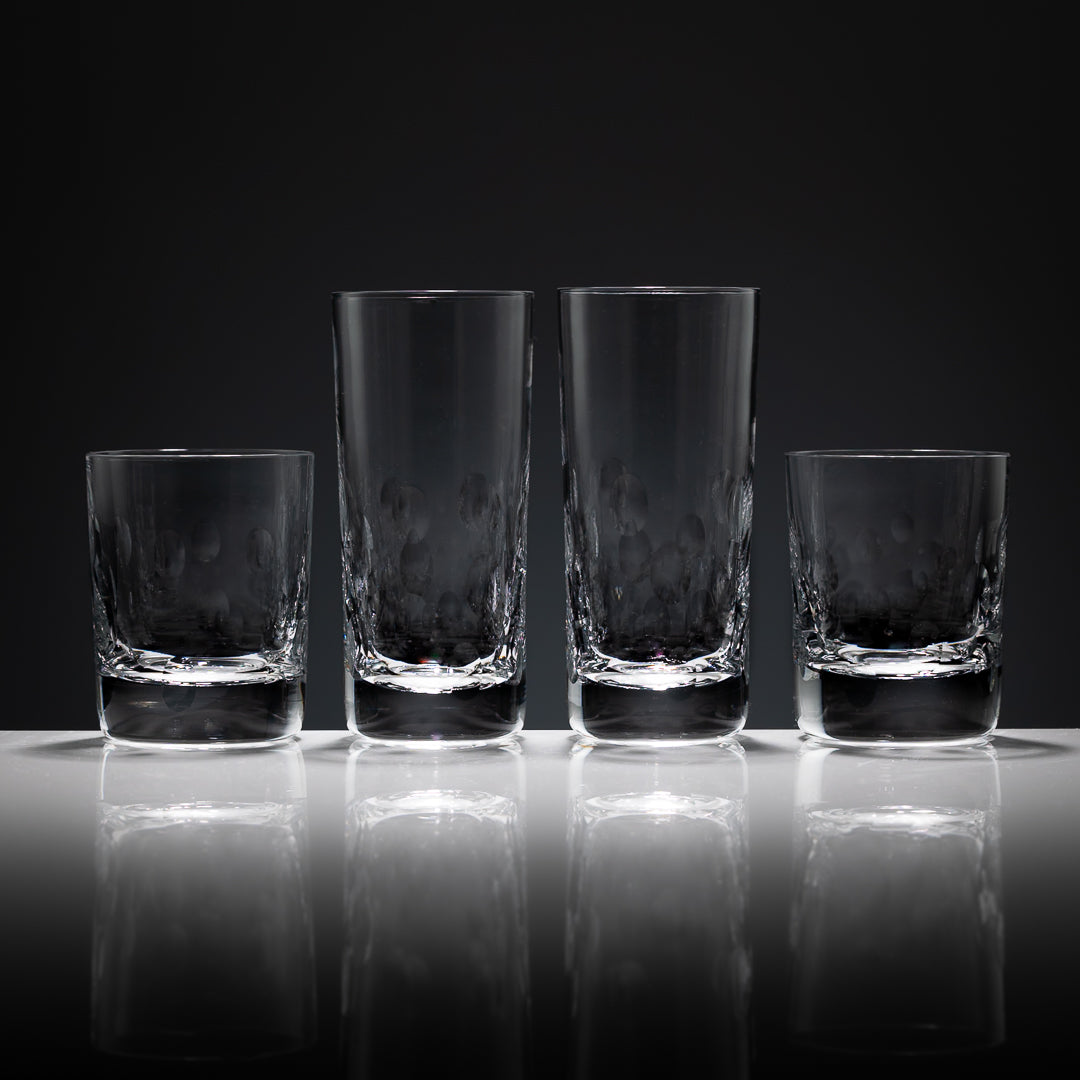 Bubbles Small Highball & 8oz Whisky Glass Set
