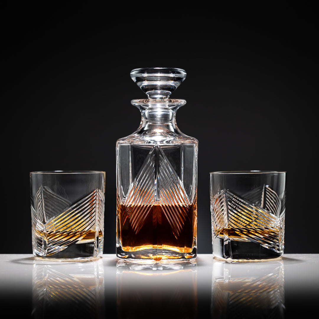 Palm Liqueur Decanter & 12oz Whisky Glass Set