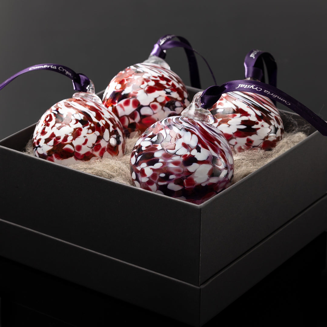 Christmas Decorations - Red Baubles (Set of 4)