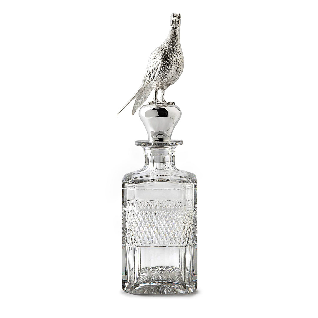 Grasmere - Decanter - Square Spirit Decanter & Hamilton & Inches Sterling Silver Pheasant Stopper