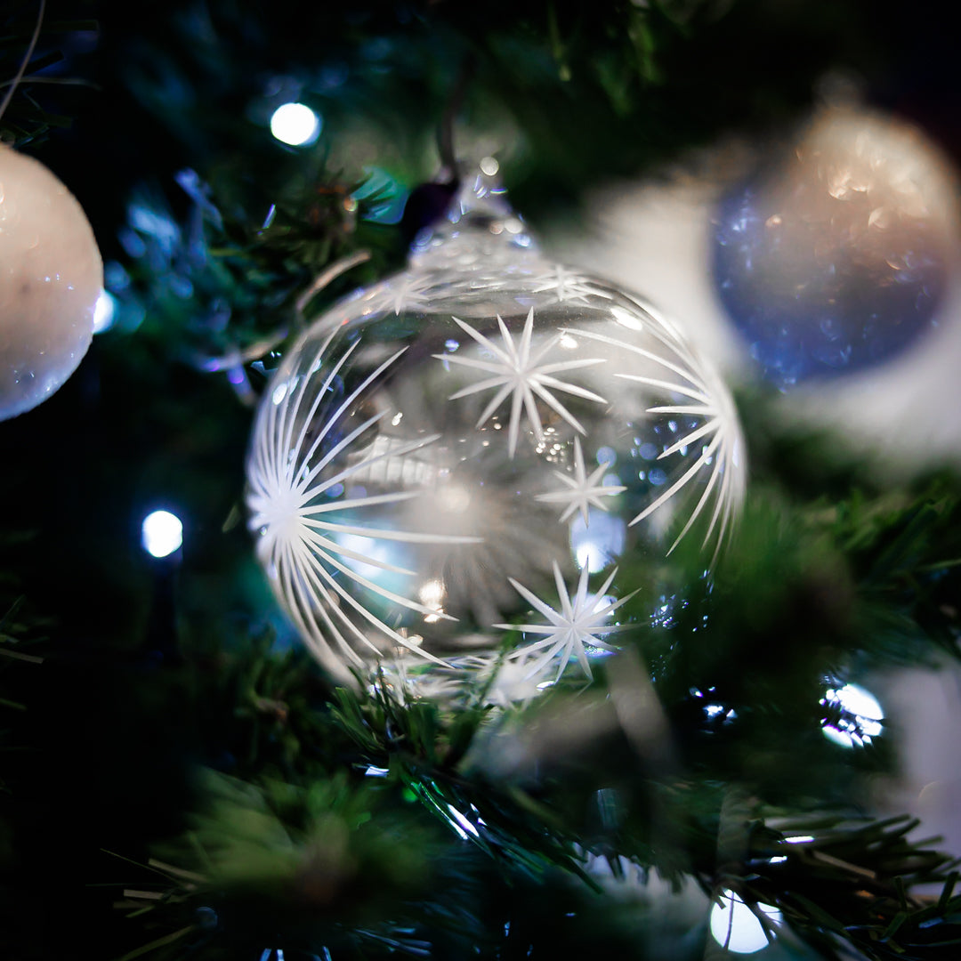 Christmas Decorations - Starburst Bauble - Satin Cut