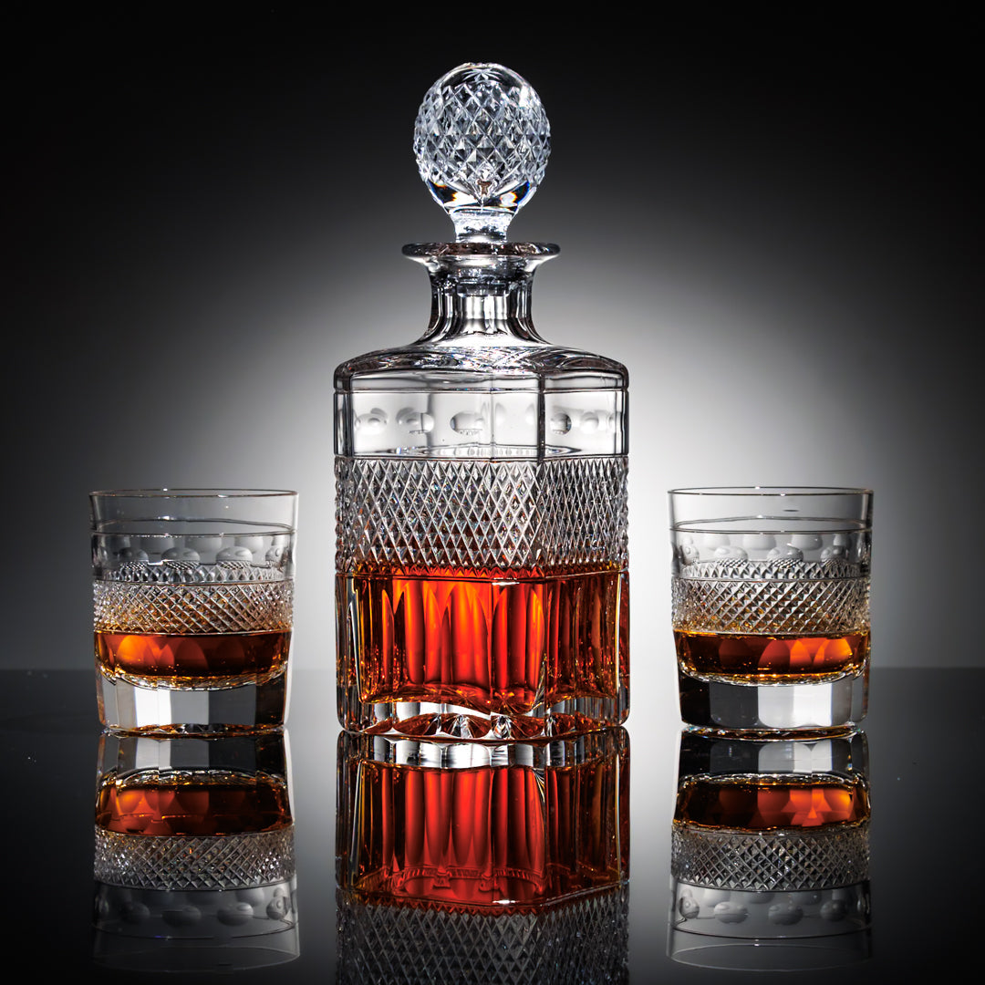 Grasmere Square Spirit Decanter and Pair of Whisky Tumblers