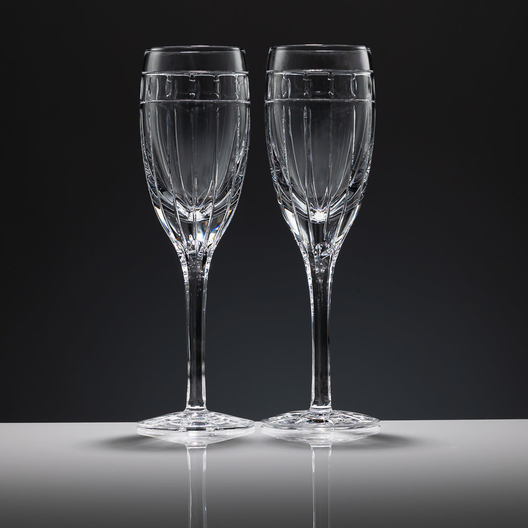 Black Friday - Pair of Regency Tall Champagne Flutes