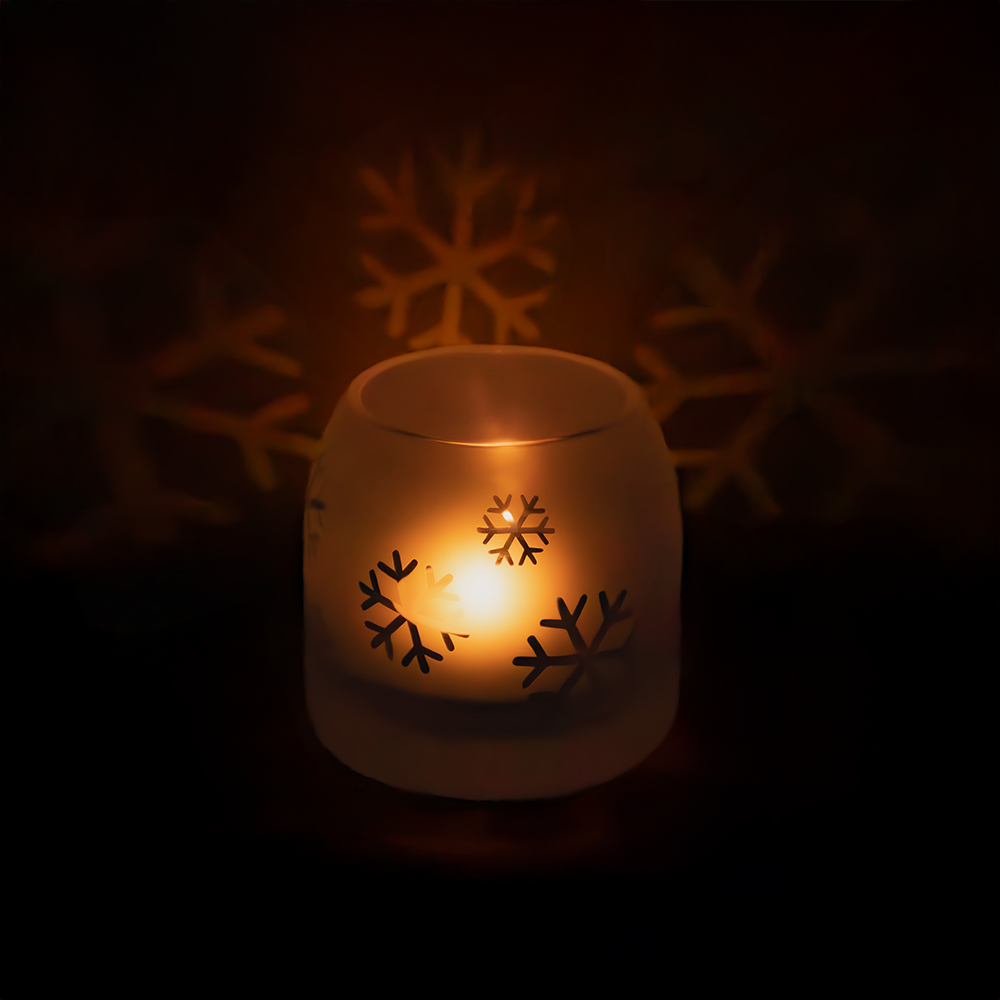 Frosted Snowflake Tealight Holder