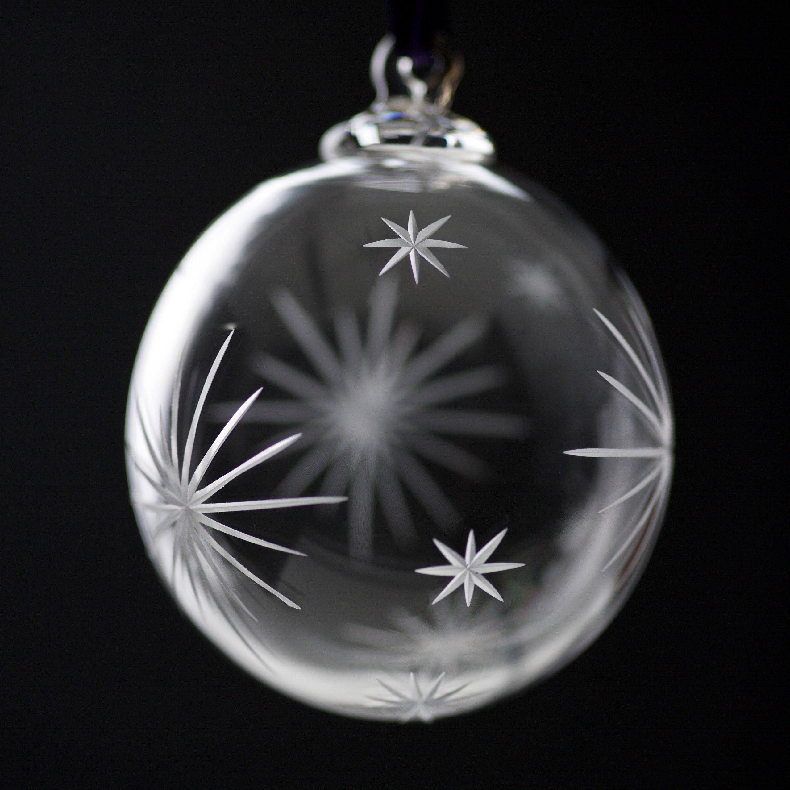Clear Star Burst Bauble Satin (Slightly Imperfect)-Discontinued-End-of-Line.